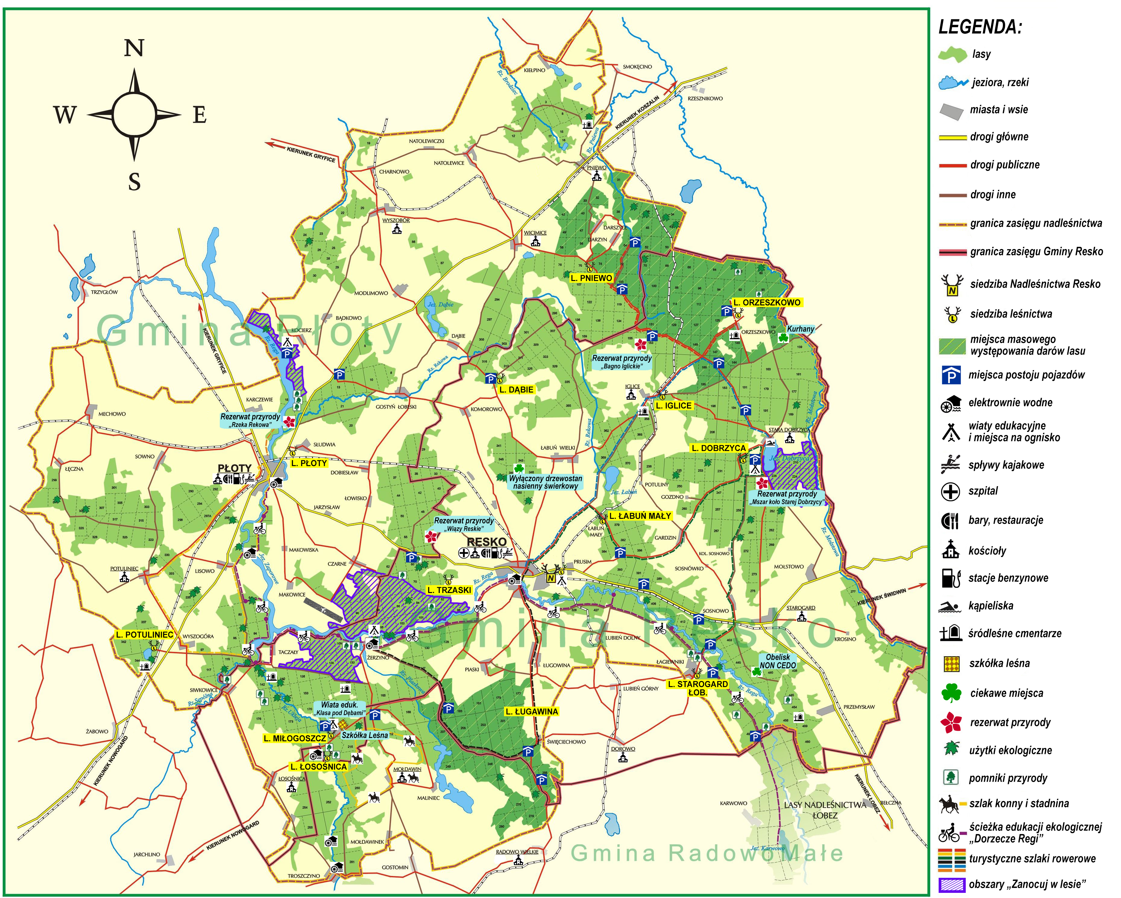 Mapa turystyczna Nadleśnictwa Resko