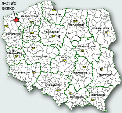 resko mapa Położenie   Nadleśnictwo Resko   Lasy Państwowe